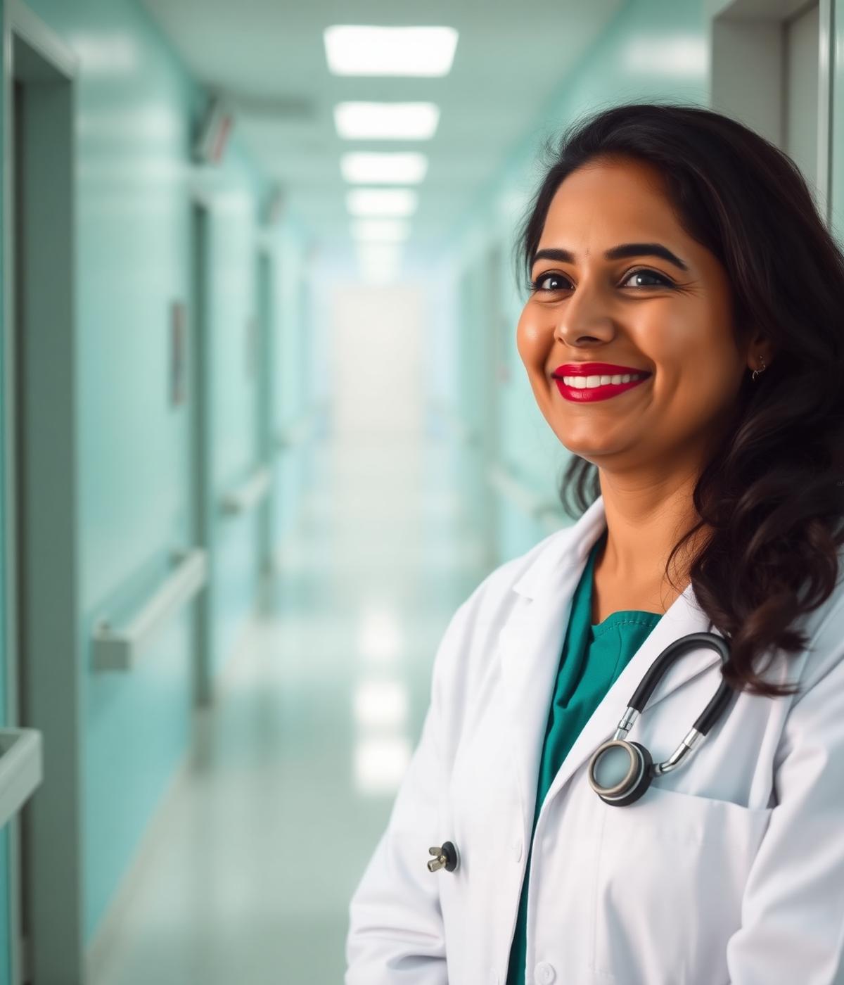 Doctor at Sri Lakshmi Krishan Hospital in a clinic corridor