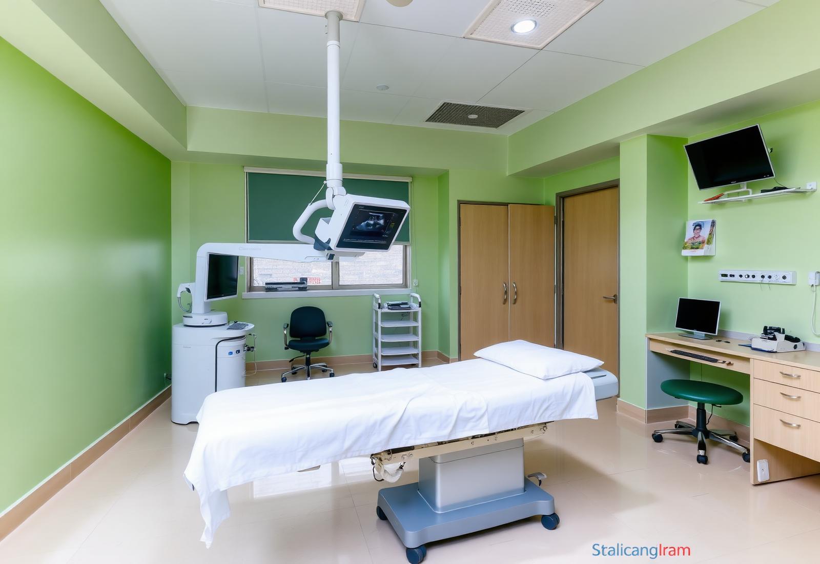 Gynaecology consultation room at Sri Lakshmi Krishan Hospital
