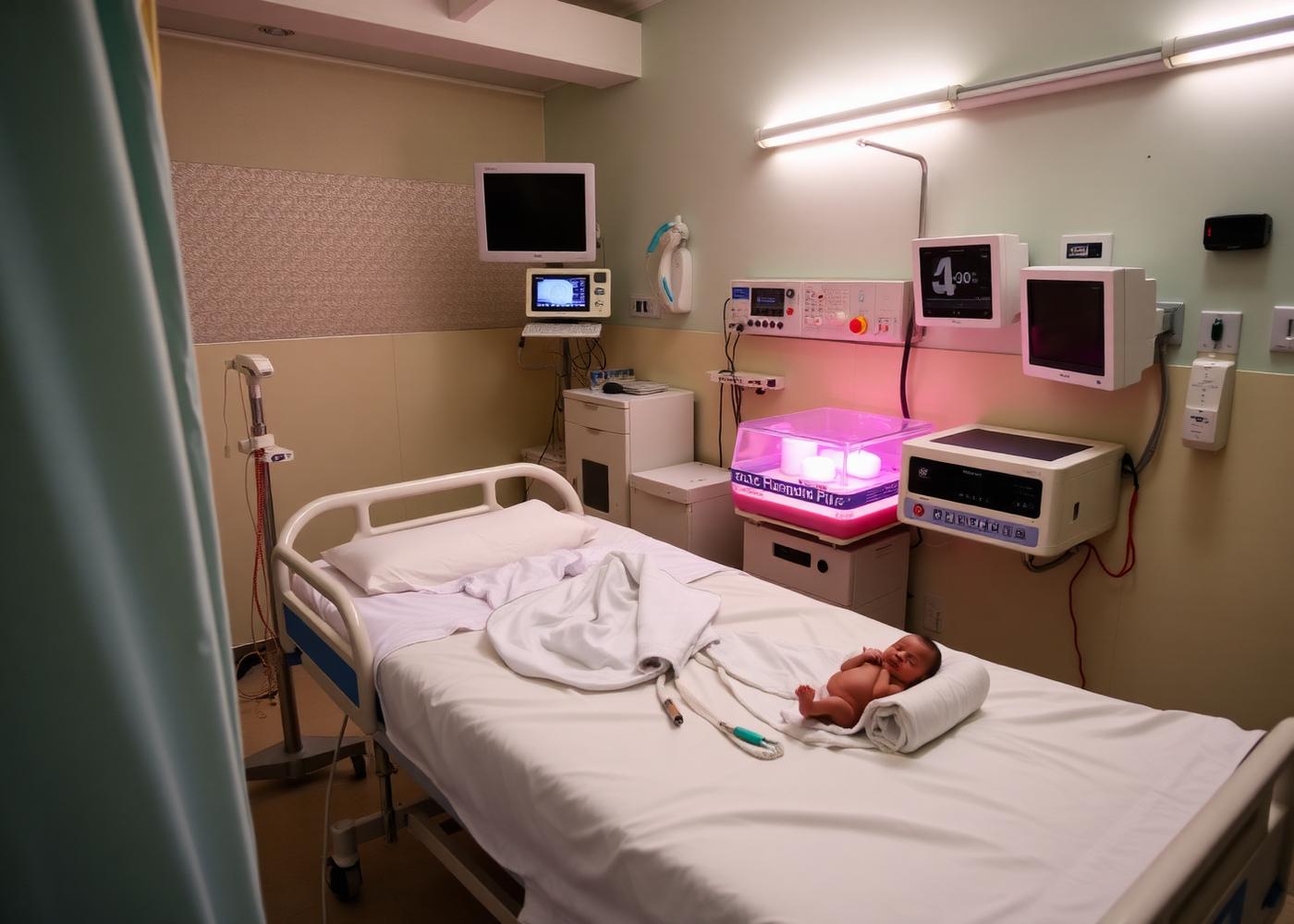 Labour and delivery room at Sri Lakshmi Krishan Hospital